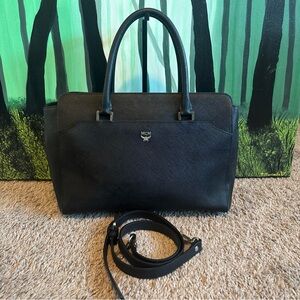 MCM Black leather tote bag